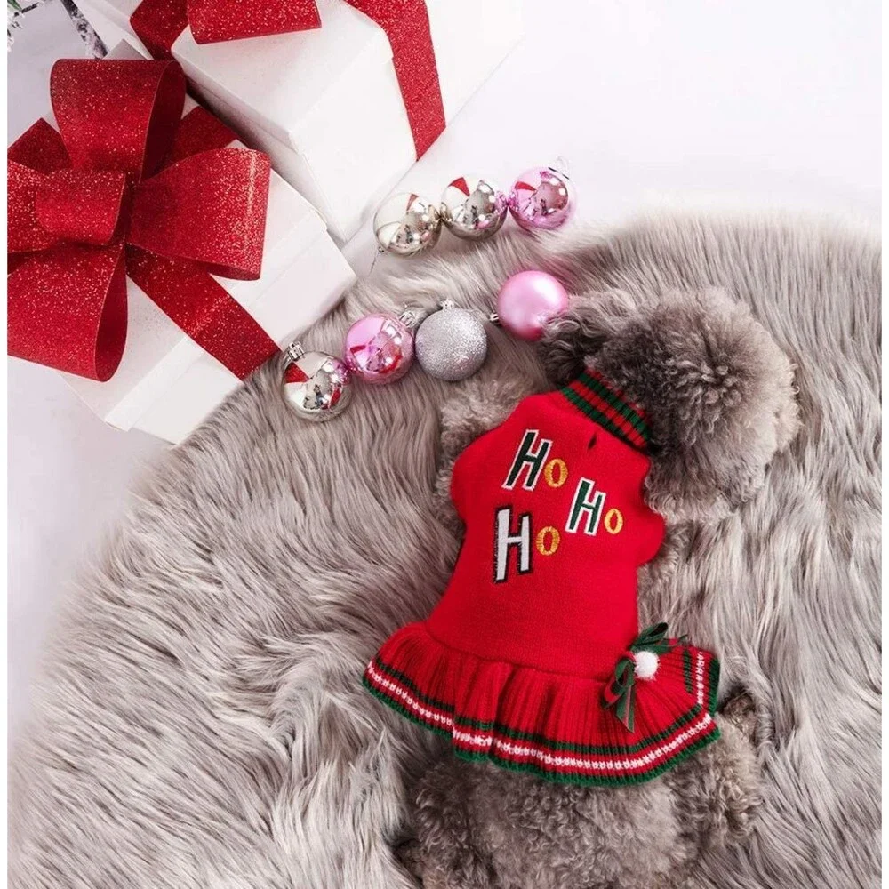 KYEESE Red‎ Dog Sweater Christmas Turtleneck Small Dogs Sweater